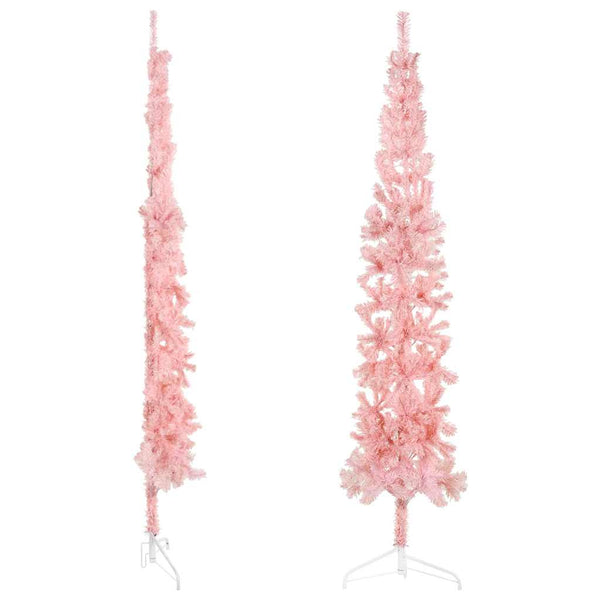 Rosa schmaler halber künstlicher Weihnachtsbaum mit Ständer Zabulica 210cm