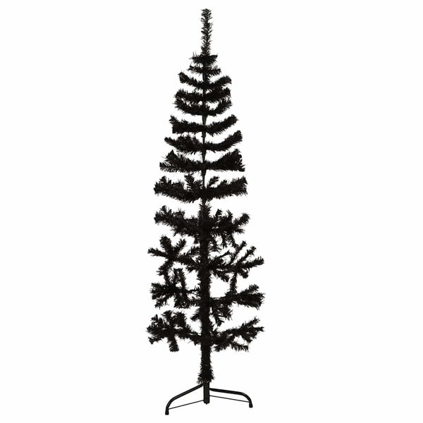Schwarzer schmaler halber künstlicher Weihnachtsbaum mit Ständer Zabulica 150cm