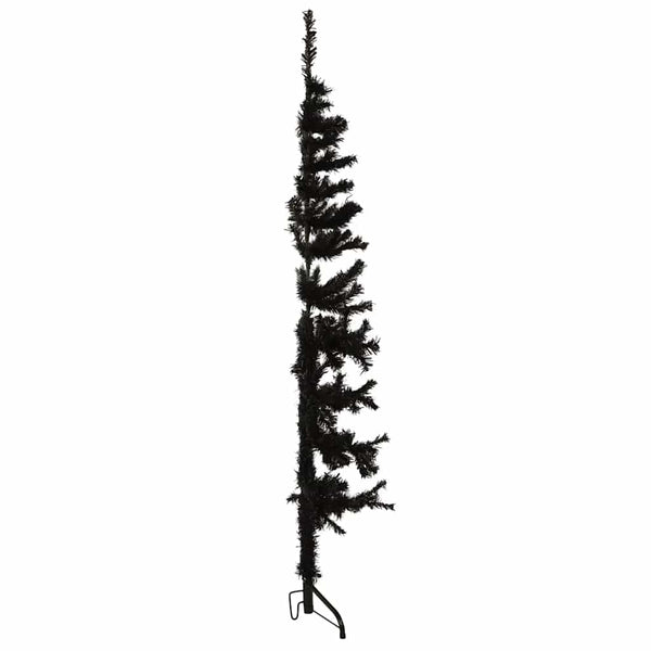 Schwarzer schmaler halber künstlicher Weihnachtsbaum mit Ständer Zabulica 150cm
