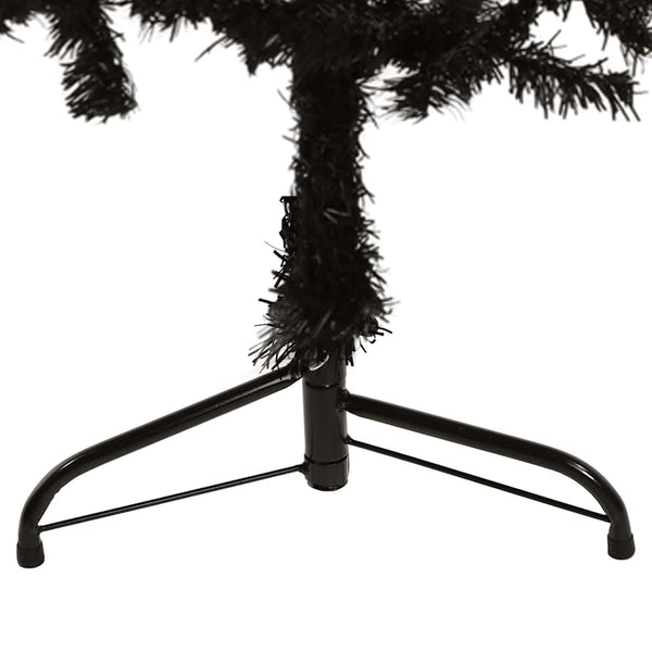 Schwarzer schmaler halber künstlicher Weihnachtsbaum mit Ständer Zabulica 150cm