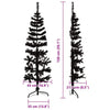 Schwarzer schmaler halber künstlicher Weihnachtsbaum mit Ständer Zabulica 150cm