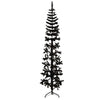 Schwarzer schmaler halber künstlicher Weihnachtsbaum auf Ständer Zabulica 210cm