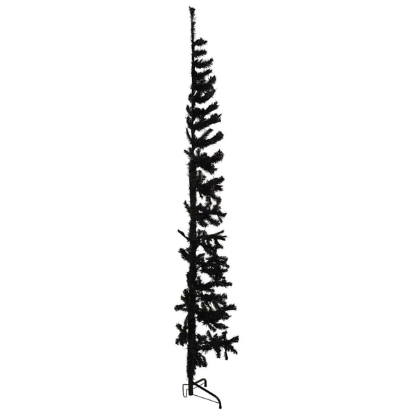 Schwarzer schmaler halber künstlicher Weihnachtsbaum auf Ständer Zabulica 210cm