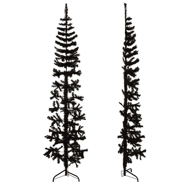 Schmaler künstlicher schwarzer Weihnachtsbaum Zabulica mit Ständer, 240cm