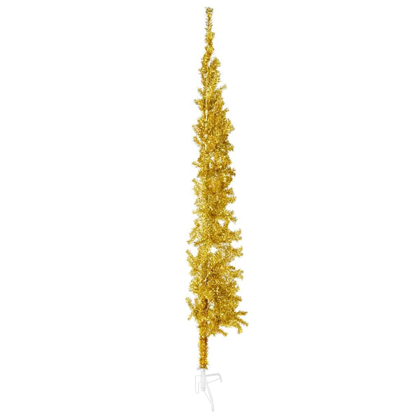 Goldener schmaler künstlicher Halb-Weihnachtsbaum auf Ständer Zabulica 210cm