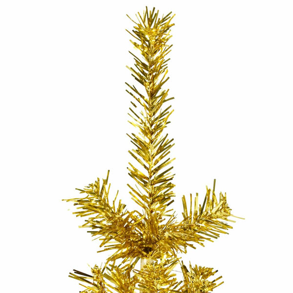 Goldener schmaler künstlicher Halb-Weihnachtsbaum auf Ständer Zabulica 210cm