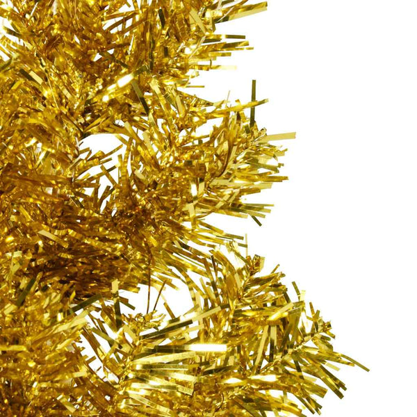 Goldener schmaler künstlicher Halb-Weihnachtsbaum auf Ständer Zabulica 210cm