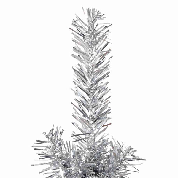 Silberner schmaler halber künstlicher Weihnachtsbaum mit Ständer Zabulica 120cm