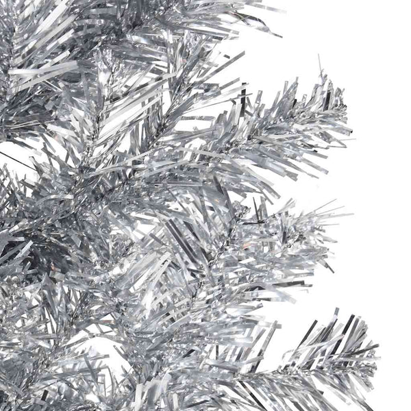 Silberner schmaler halber künstlicher Weihnachtsbaum mit Ständer Zabulica 120cm