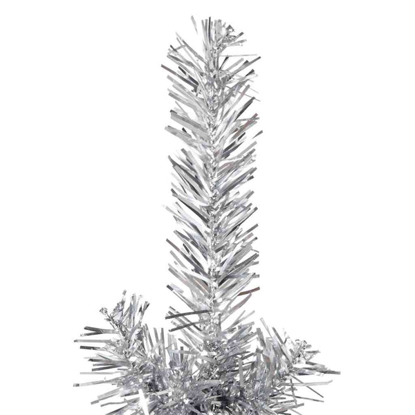 Silberner schmaler halber künstlicher Weihnachtsbaum mit Ständer Zabulica 180cm