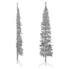 Silberner schmaler halber künstlicher Weihnachtsbaum auf Ständer Zabulica 240 cm