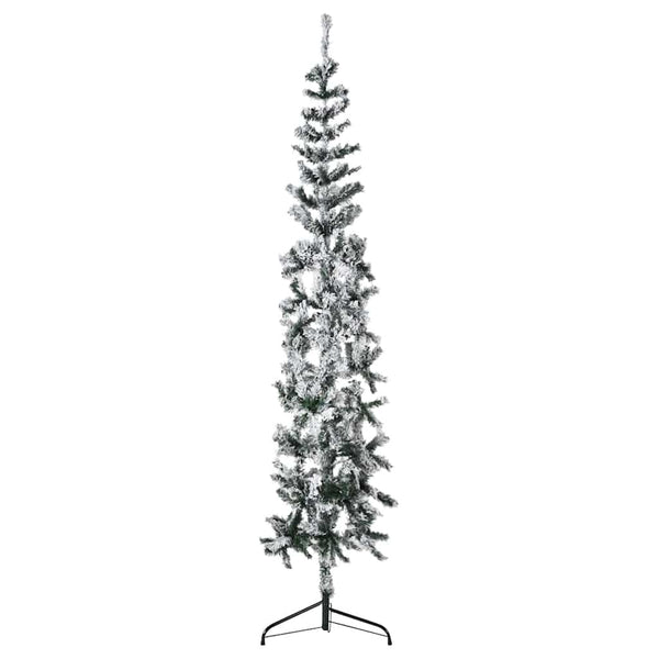 Künstlicher, schmaler Christbaum Zabulica 210 cm mit Schneebedeckung