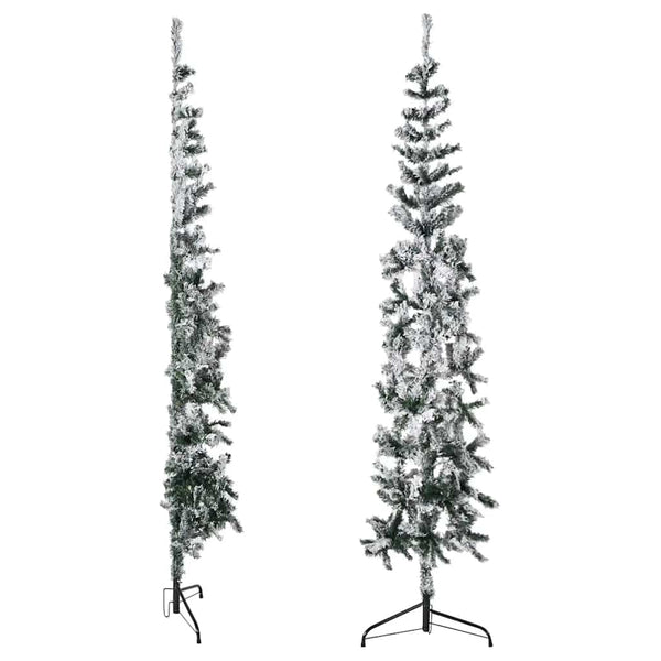 Künstlicher, schmaler Christbaum Zabulica 210 cm mit Schneebedeckung