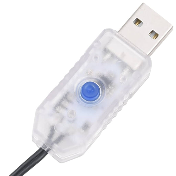Kaltweiße LED-Lichterkette Nelu 30 m (300 LED-Leuchten PVC)