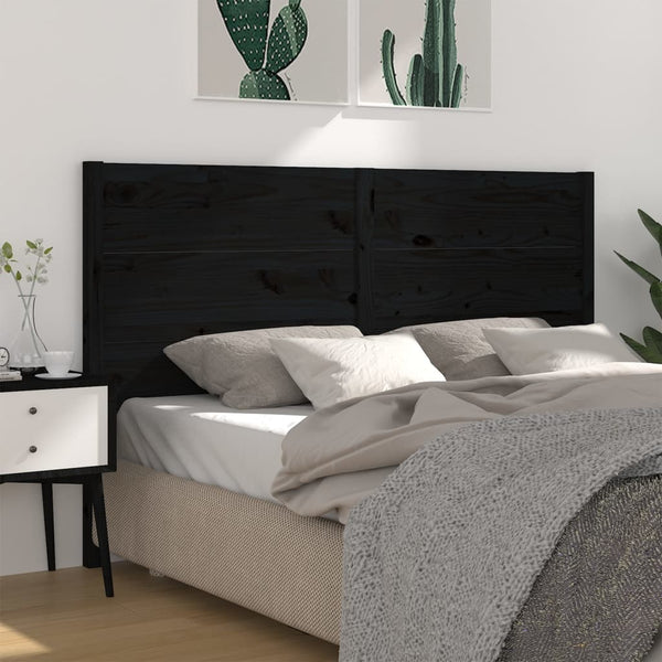 Schwarzes Kopfteil Zan 126x4x100cm (Kiefer)