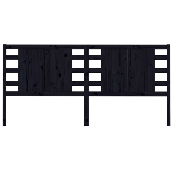 Schwarzes Kopfteil Hilario 126x4x100cm (Kiefer)
