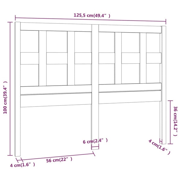 Kopfteil Coicea grau 125,5x4x100cm (Kiefer)