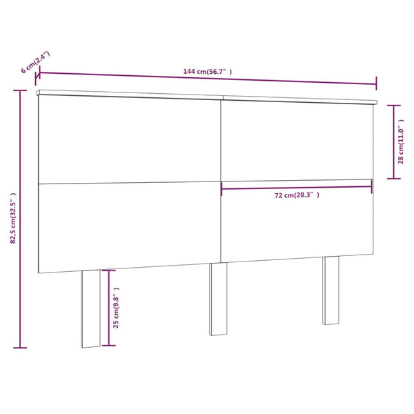 Graues Kopfteil Diamandina 144x6x82,5cm (Kiefer)