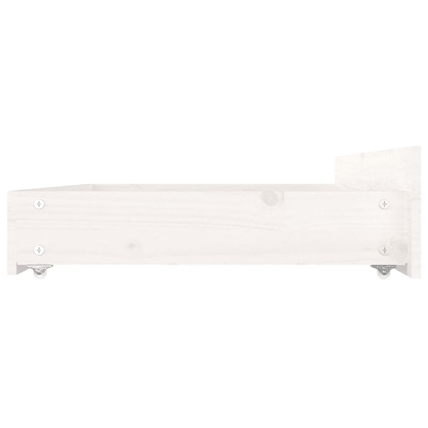 Weißes Bettgestell mit Schubladen Crisostom 150x200cm (Kingsize)