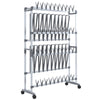 Silberner Schuhregal auf Rollen Melike 89x27x120cm