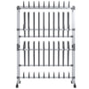 Silberner Schuhregal auf Rollen Melike 89x27x120cm