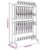 Silberner Schuhregal auf Rollen Melike 89x27x120cm