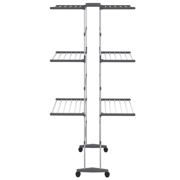 Wäscheständer Mariahne 60x70x129cm (3-stöckig, auf Rollen), silber