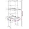 Wäscheständer Mariahne 60x70x129cm (3-stöckig, auf Rollen), silber