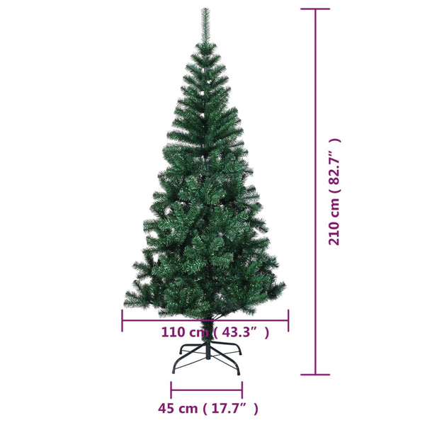 Künstlicher Weihnachtsbaum Condrea 210cm mit farbigen Spitzen (PVC), grün