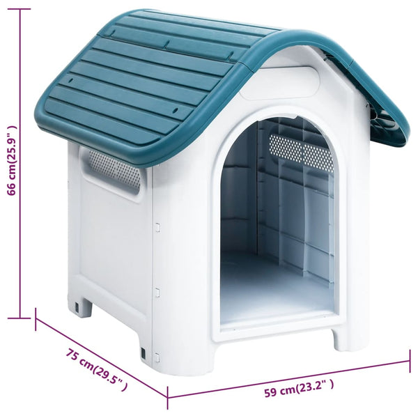 Blaue Hundehütte Franga 59x75x66cm (Polypropylen)