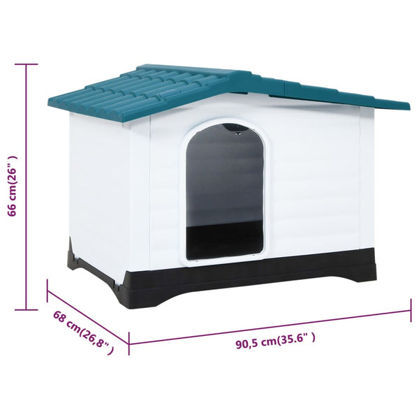 Sininen koirankoppi Tr 90,5x68x66cm (polypropeeni)