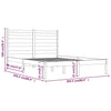 Graues Bettgestell Dimofte 200x200cm (Kiefer)