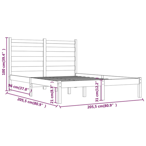 Schwarzes Bettgestell Dimofte 200x200cm (Kiefer)