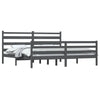 Graues Bettgestell Jacinta 200x200cm (Kiefer)