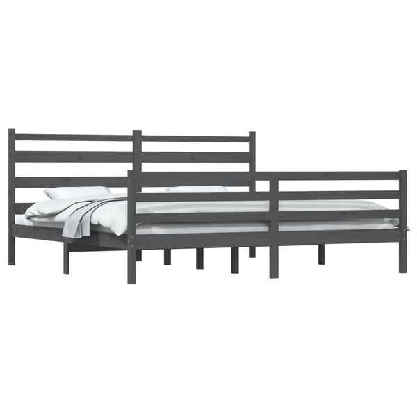Graues Bettgestell Jacinta 200x200cm (Kiefer)