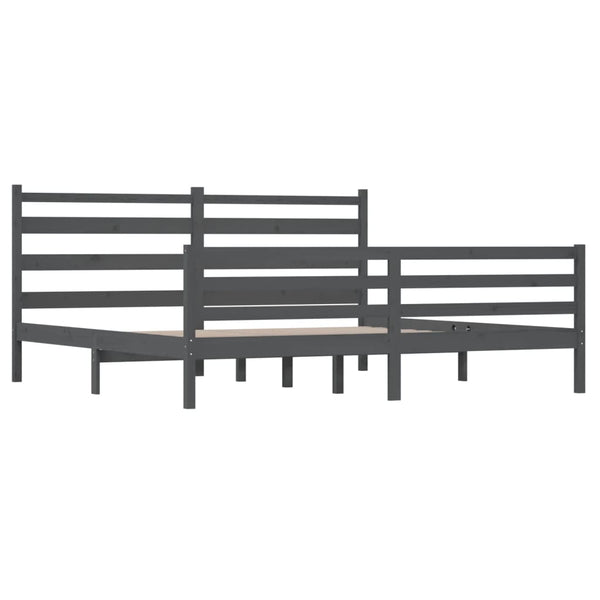 Graues Bettgestell Jacinta 200x200cm (Kiefer)