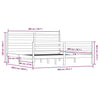 Graues Bettgestell Jacinta 200x200cm (Kiefer)