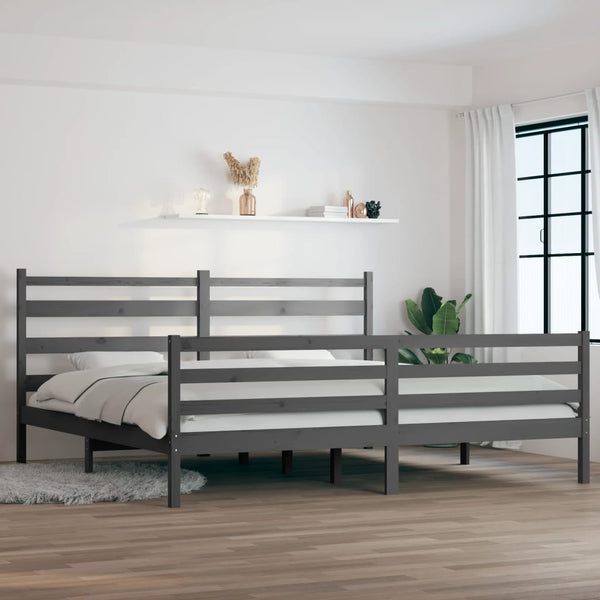 Graues Bettgestell Jacinta 200x200cm (Kiefer)