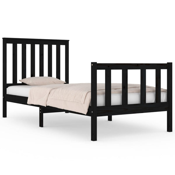 Schwarzer Bettrahmen Tricorom 75x190cm (Kiefer Small Single)