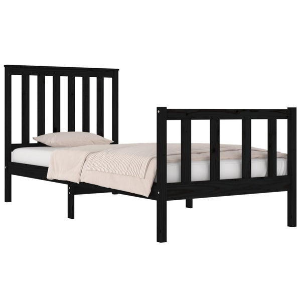 Schwarzer Bettrahmen Tricorom 75x190cm (Kiefer Small Single)