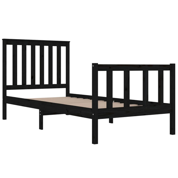 Schwarzer Bettrahmen Tricorom 75x190cm (Kiefer Small Single)