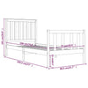 Schwarzer Bettrahmen Tricorom 75x190cm (Kiefer Small Single)