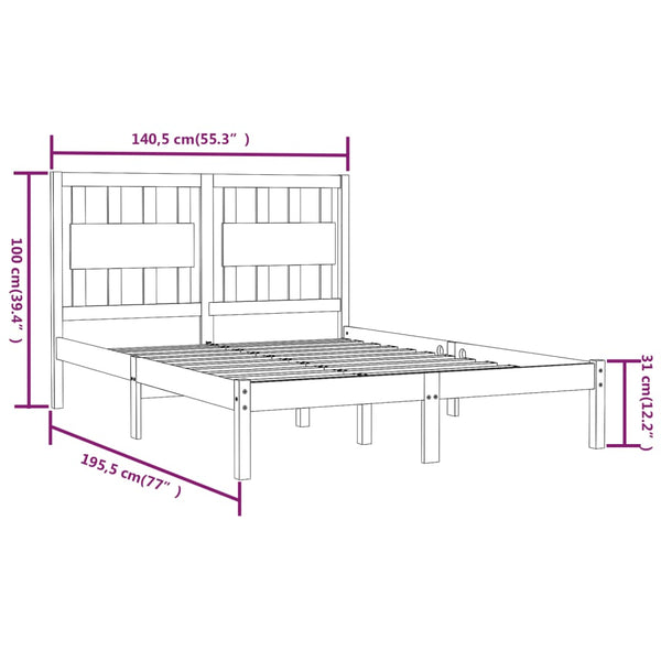 Bettgestell Glennis 135x190cm (Doppelbett)