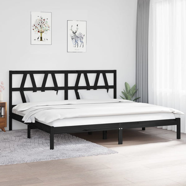 Schwarzes Bettgestell Capella/Pompe 200x200cm (Kiefer)