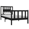 Schwarzer Bettrahmen Teador 75x190cm (Holz, Small Single)