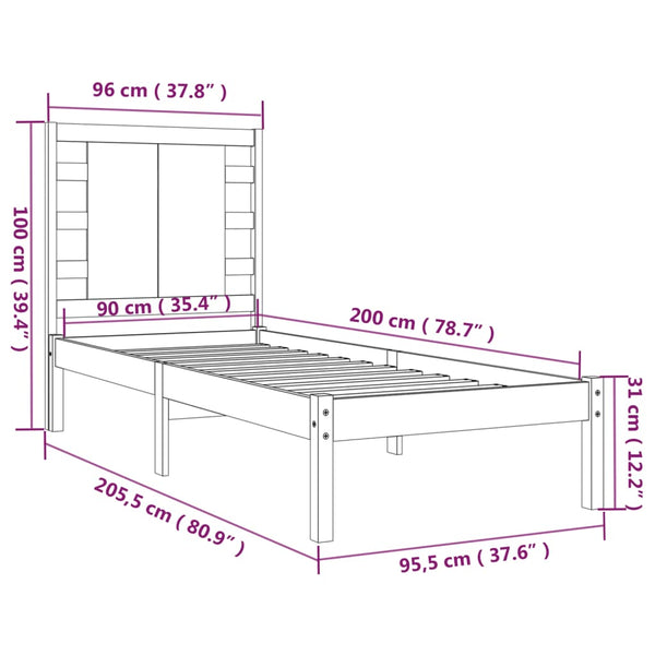 Bettgestell Codru 90x200cm (Kiefer)