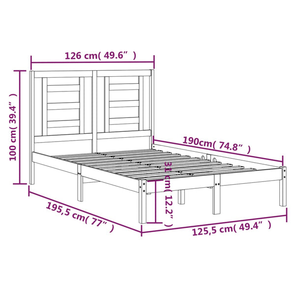Bettgestell Getina 120x190cm (Holz Small Double)