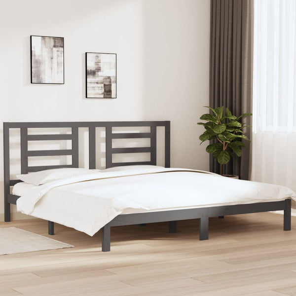 Graues Bettgestell Getina 200x200cm (Kiefer)