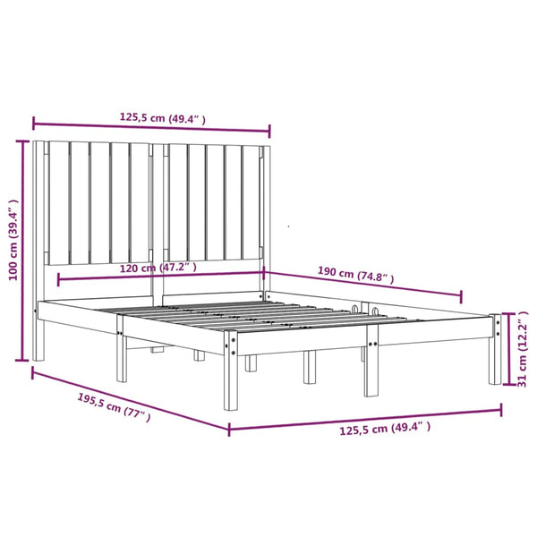 Bettrahmen Ifteme 120x190cm (Holz, Small Double)