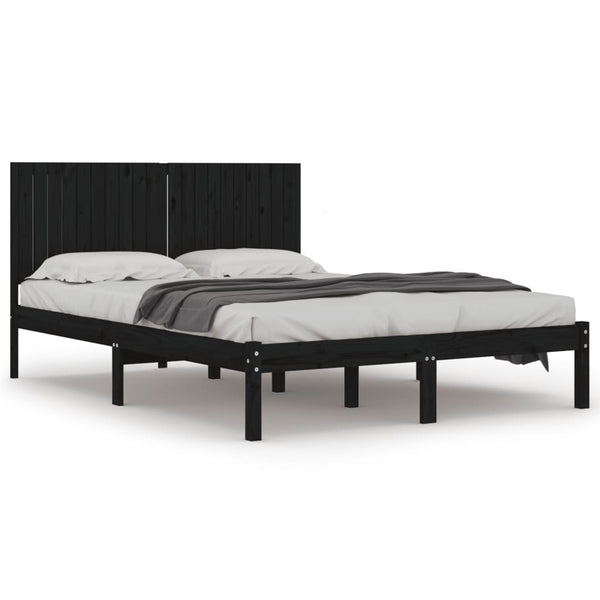 Schwarzes Bettgestell Ifteme 200x200cm (Kiefer)